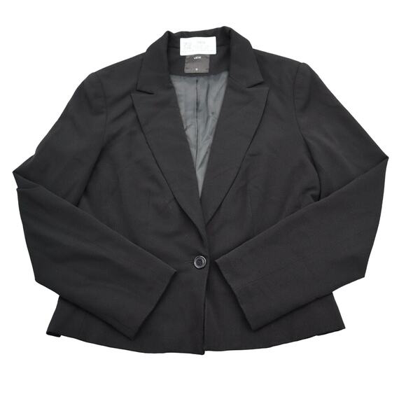 View Suit Womens 12 Black Skirt Suit Notch Lapel Single Breasted Blazer - Picture 1 of 16